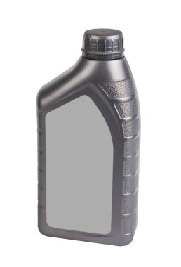Beyaz arka plan üzerinde izole motor yağı için plastik konteyner