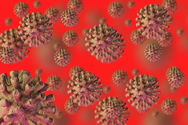 Заразный COVID-19, Flur или Coronavirus. 3D рендеринг — стоковое фото