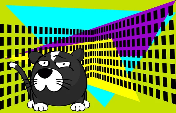 Zoete bal cat cartoon achtergrond — Stockvector