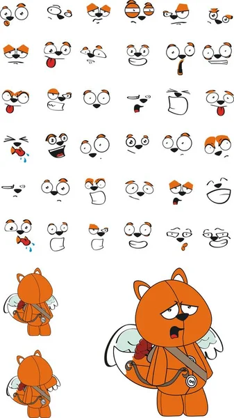 Милий набір мультиплікаційних виразів для лисиць — стоковий вектор