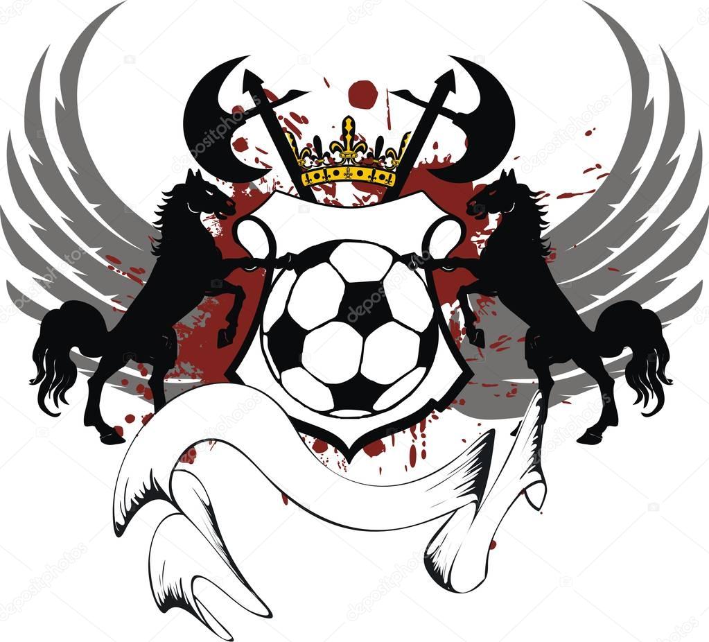 heraldic soccer coat of arms horse crest tattoo tshirt 