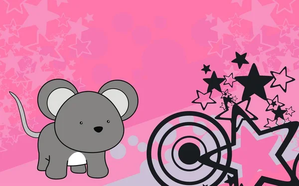 可爱的老鼠宝宝卡通背景 — 图库矢量图片