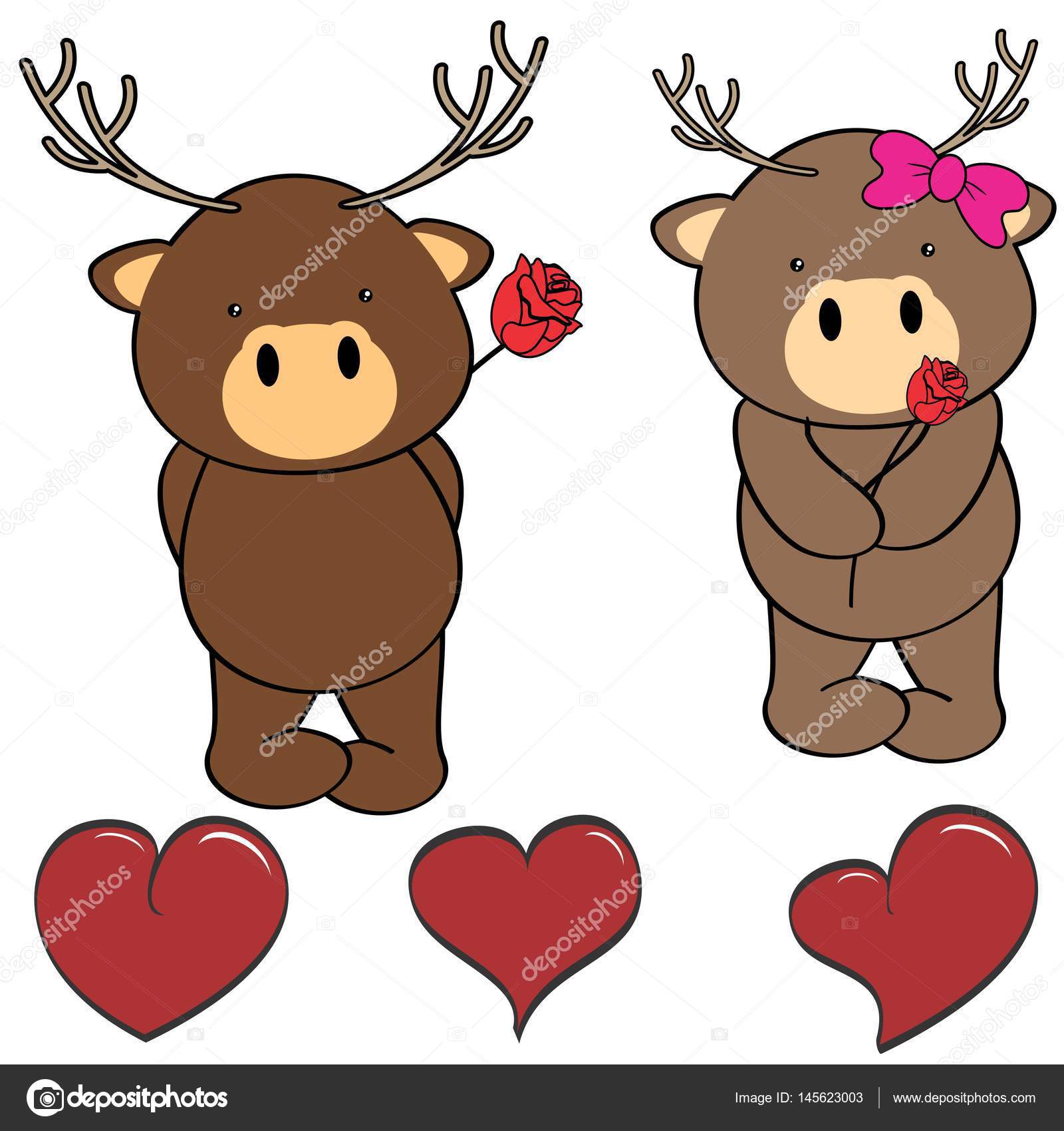 Mignon Cerf Dessin Anime Amour Coeur Ensemble Image Vectorielle Par Hayashix23 C Illustration Mignon Cerf Dessin Anime Amour Coeur Ensemble Image Vectorielle Par Hayashix23 C Illustration
