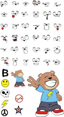 tatlı oyuncak ayı peluş çocuk çizgi film duygular ayarla