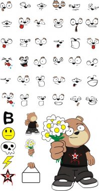 çiçek oyuncak ayı peluş çocuk çizgi film duygular ayarla