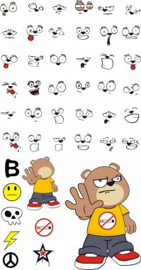 Dur oyuncak ayı peluş çocuk çizgi film duygular seti