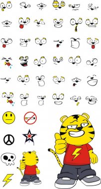 komik kaplan peluş çocuk çizgi film ifadeleri ayarla