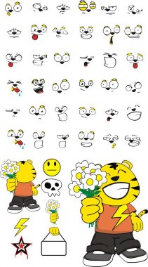 Kaplan peluş çocuk çizgi film ifadeler kümesi seviyorum