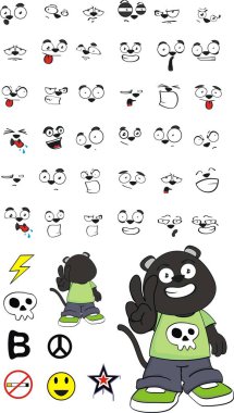  Panter duygular çizgi film seti çocuk