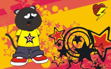 üzgün küçük Panter çocuk çizgi film ifade arka plan