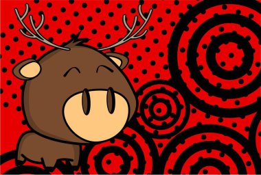 mutlu küçük koca kafa geyik ifadeler arka plan