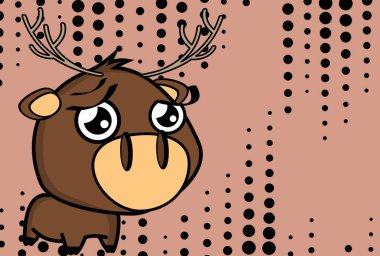 Tatlı küçük koca kafa geyik ifadeler arka plan