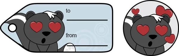 Amor pequeno skunk cartoon expressão dom cartão — Vetor de Stock