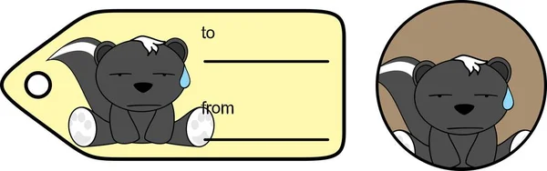 Смешной маленький скунс мультфильм подарочная карта выражения — стоковый вектор