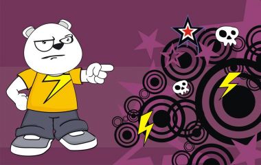 komik küçük çocuk kutup ayısı ifade arka plan çizgi film