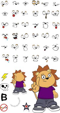 komik küçük aslan çocuk çizgi film ifadeler kümesi