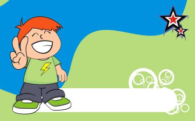 mutlu küçük çocuk çizgi film ifade arka plan