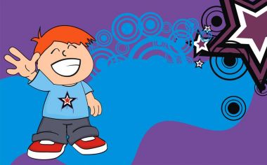 küçük çocuk çizgi film ifade arka plan