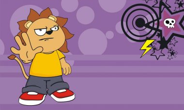 küçük aslan çocuk çizgi film ifade arka plan