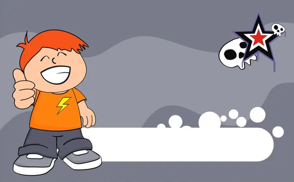 Grappige kind cartoon expressie achtergrond — Stockvector