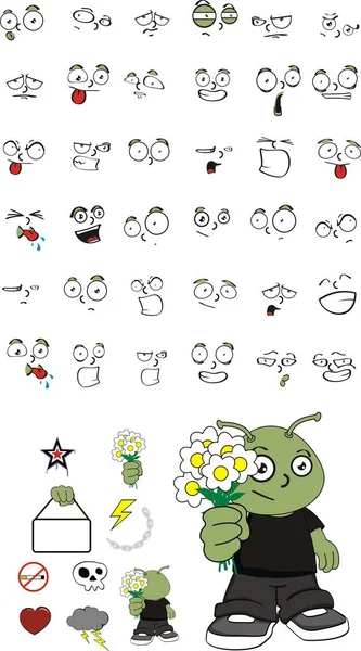 Inlove küçük uzaylı çocuk çizgi film ifadeler kümesi