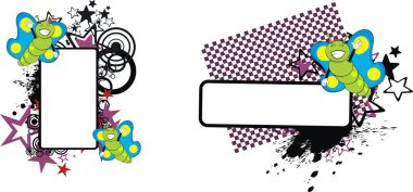 Kelebek karikatür ifade copysapce