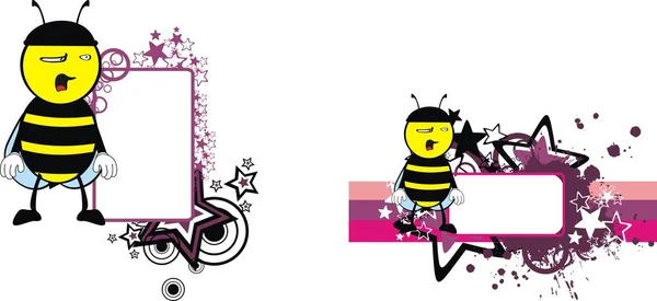 Expresión de dibujos animados de abeja copysapce — Archivo Imágenes Vectoriales