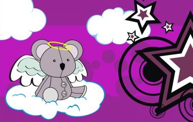 şirin kanatlı melek melek koala arka plan