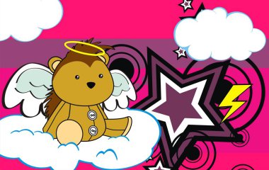 şirin kanatlı melek melek kirpi arka plan