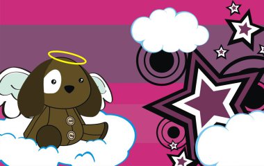 şirin kanatlı melek melek köpek arka plan