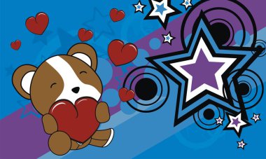 Şirin Bebek hamster sarılmak kalp karikatür backgorund