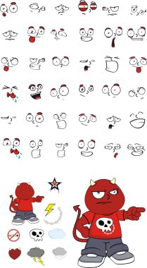 komik şirin küçük şeytan çocuk çizgi film ifadeleri set11