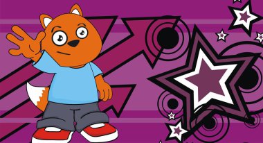 komik küçük tilki çocuk çizgi film ifade arka plan