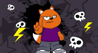 huysuz küçük tilki çocuk çizgi film ifade arka plan