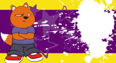 huysuz fox çocuk çizgi film ifade arka plan