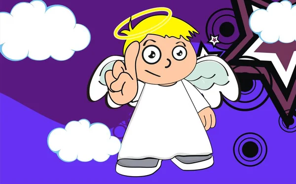 Roztomilý andělská kid cherub Výraz1 — Stockový vektor