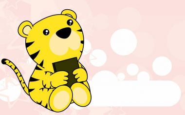 Şirin Bebek kaplan kitap arka plan