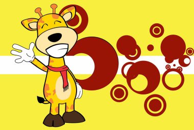 tatlı komik zürafa ifade background5 çizgi film