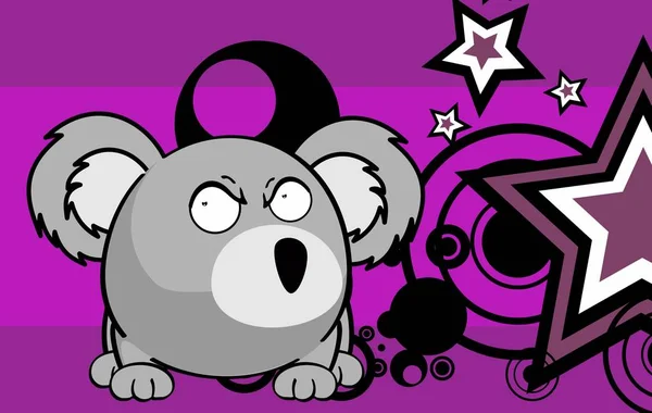 Schattige baby bal koala cartoon expressie achtergrond — Stockvector