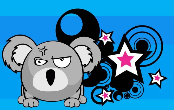 Bonito bebê bola koala desenho animado expressão background1 —  Vetores de Stock