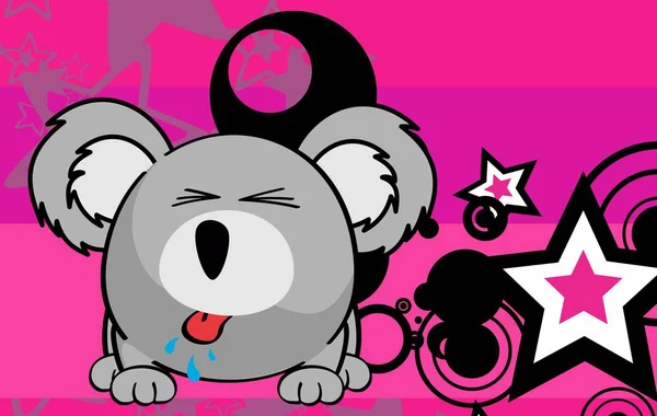 Schattige baby bal koala cartoon expressie background3 — Stockvector