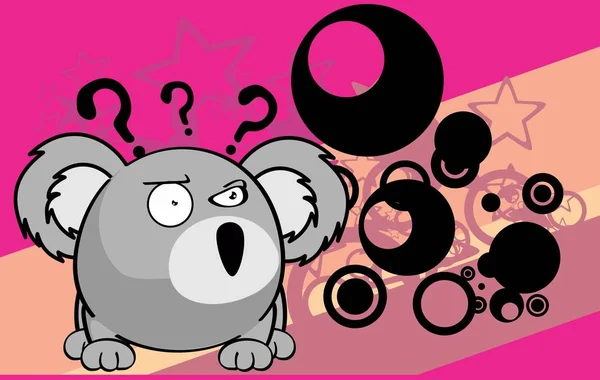 Mignon bébé boule koala dessin animé expression arrière7 — Image vectorielle