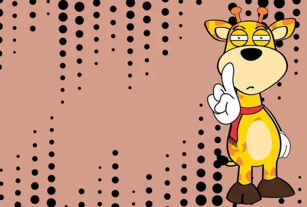 Doce engraçado girafa cartoon expressão fundo 2 — Vetor de Stock