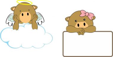 sevimli küçük melek ve kız deve bebek çizgi film boşaltmak