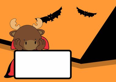 Cute little moose dracula costume halloween backgorund vector