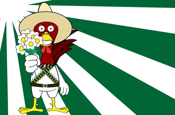 Szeretem csirke mexikói kifejezések rajzfilm háttér — Stock Vector