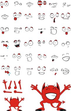 komik iblis karikatür ifadeler kümesi