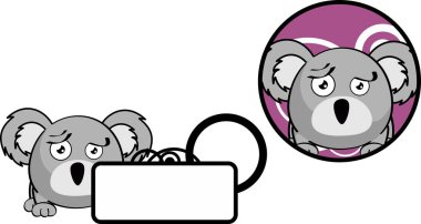 şirin top koala karikatür ifade boşaltmak etiket Vektör formatında 
