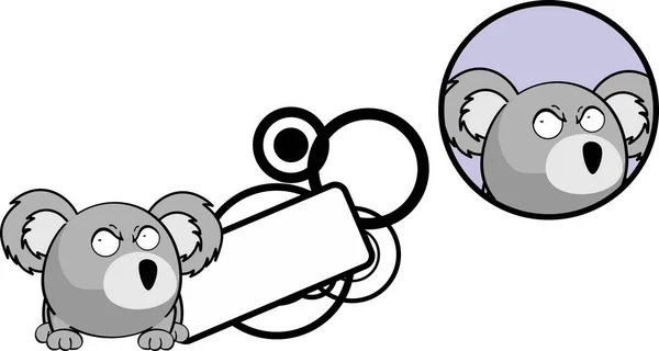 Carino Palla Koala Cartoni Animati Espressione Copyspace Adesivo Formato Vettoriale — Vettoriale Stock