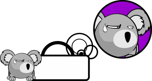 Cute Ball Koala Cartoon Expression Copyspace Sticker Vector Format — Stock Vector